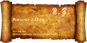 Mancsu Zilia névjegykártya